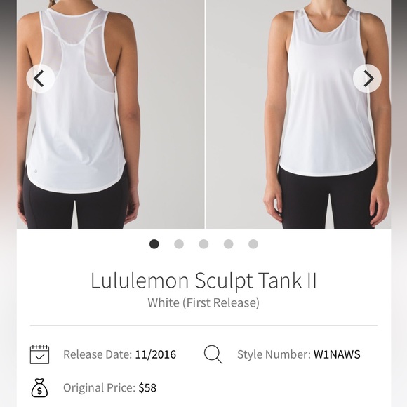 EUC Women's Lululemon White Sculpt II Sleeveless Tank Top - size 8 - Picture 2 of 16